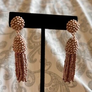 Sugarfix by Bauble Bar pinkish gold beaded post dangling earrings.